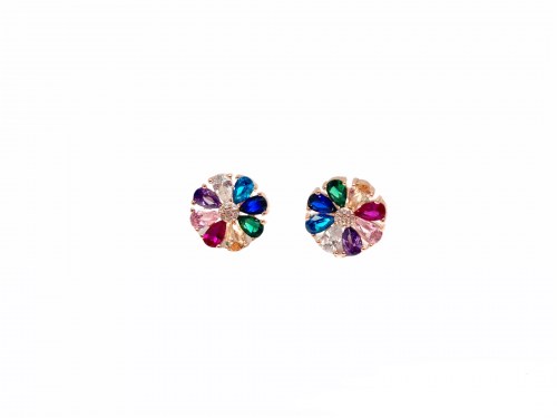 Orecchini Argento Lobo Fiore Multicolor Cuori Milano 24780889